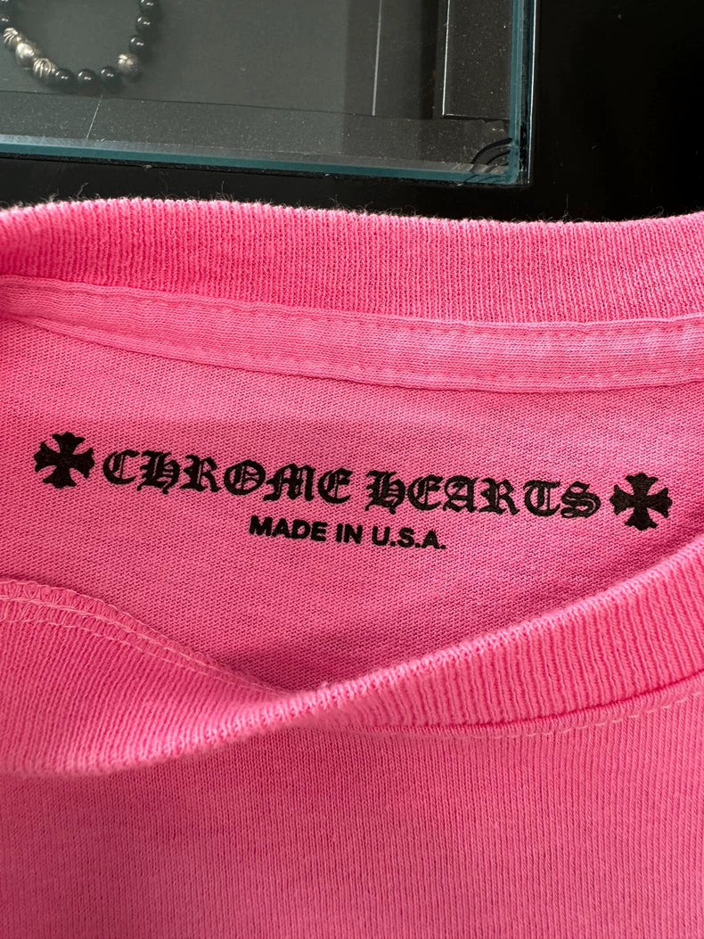 Chrome Hearts Pink Short Sleeve T-shirt-yf