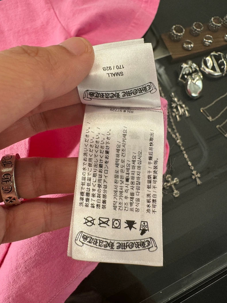 Chrome Hearts Pink Short Sleeve T-shirt-yf