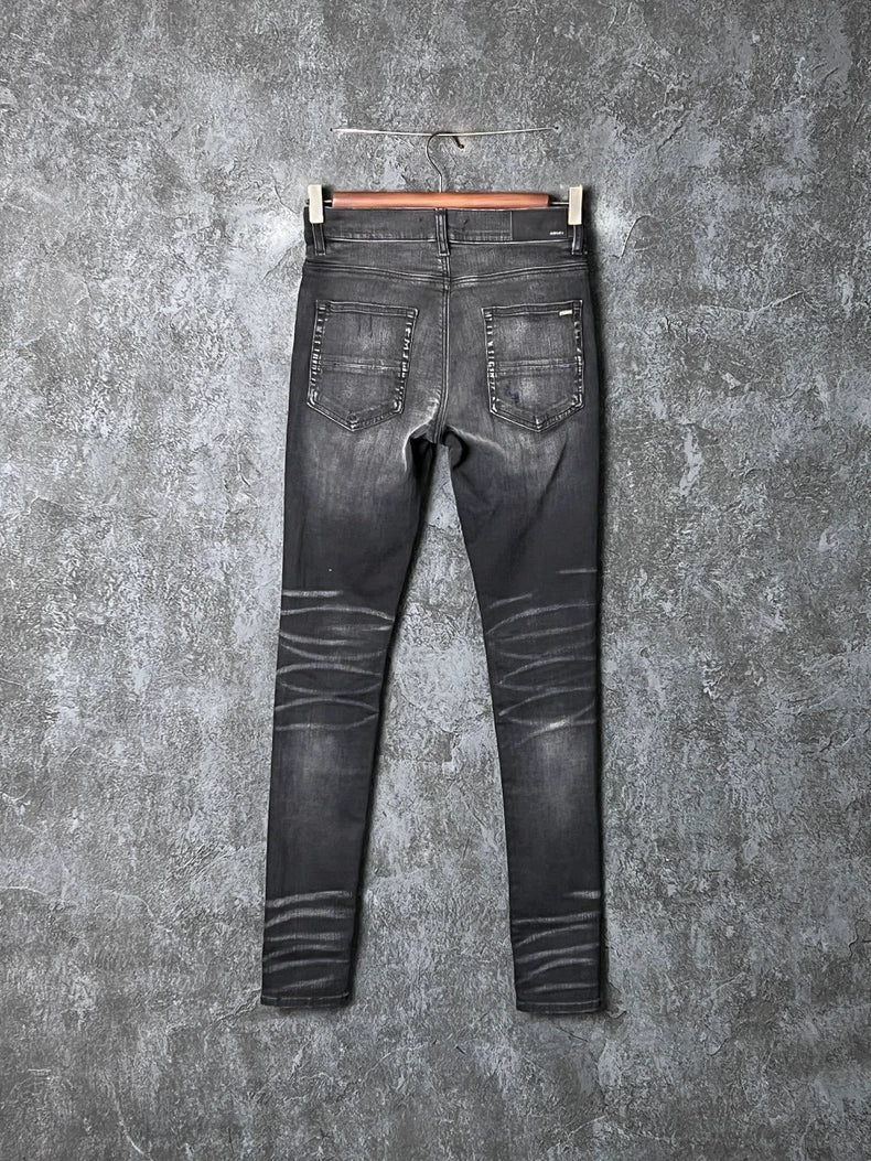 AMIRI Black Gray Distressed Denim Pants
