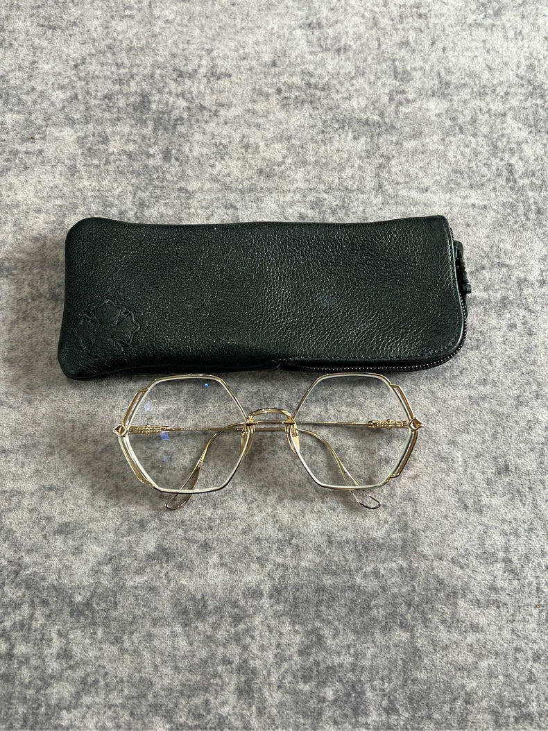 Chrome Hearts Gold Hexagonal Glasses-yf