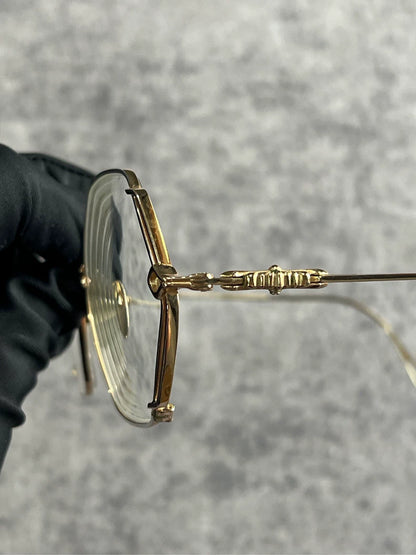 Chrome Hearts Gold Hexagonal Glasses-yf
