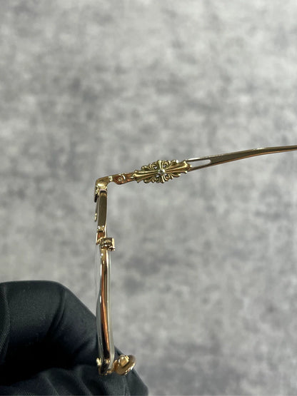 Chrome Hearts Gold Hexagonal Glasses-yf