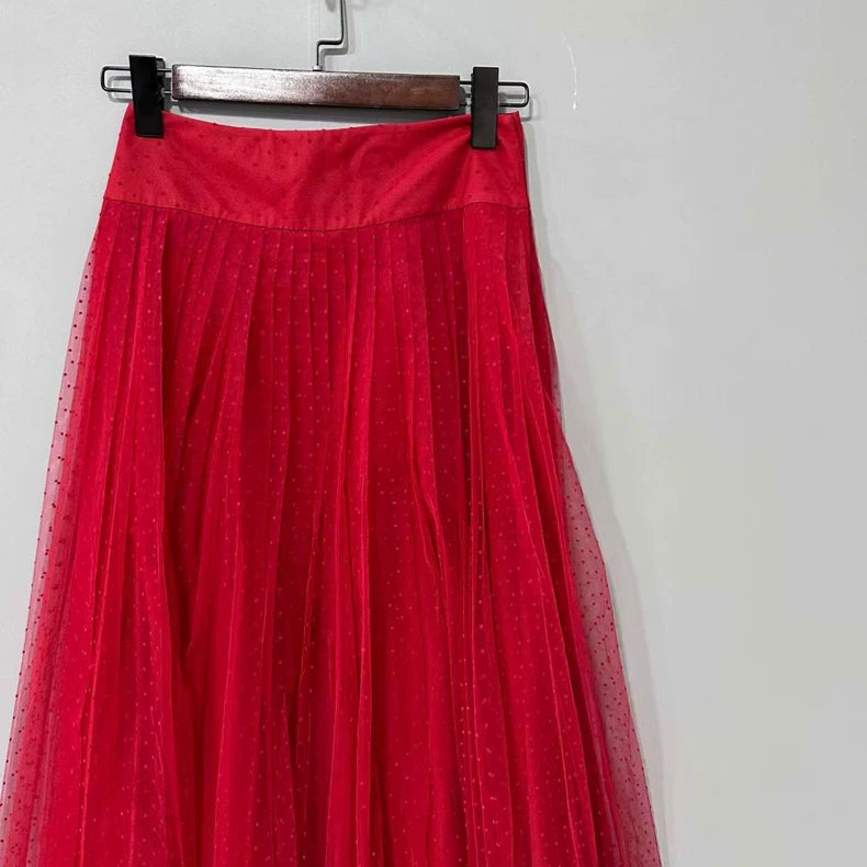 Dior Red Tulle Skirt