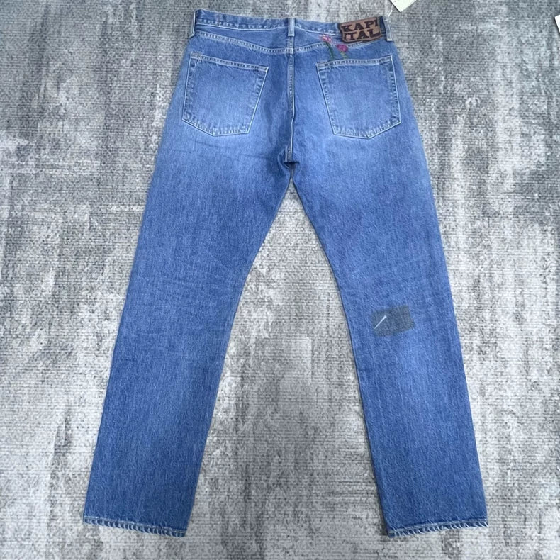 KAPITAL Floral Patchwork Denim Pants