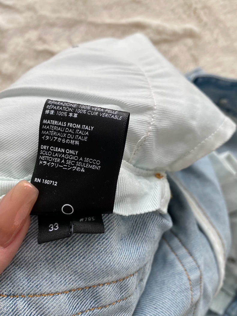 Amiri Water Wash Blue White Denim Pants