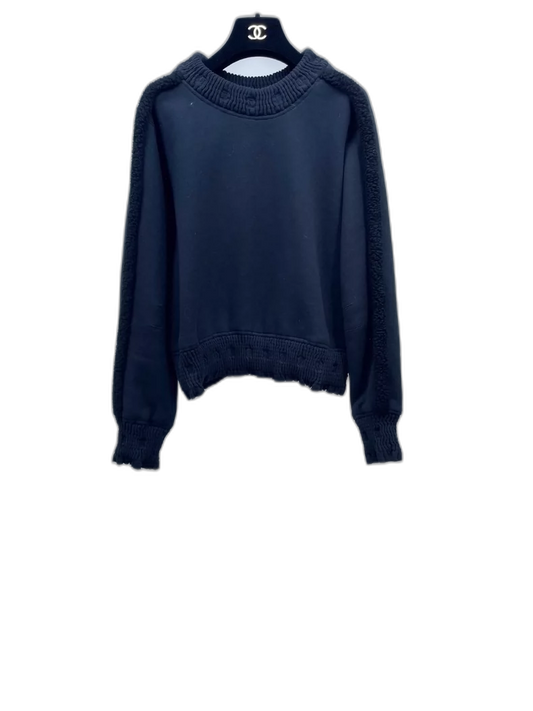 Chanel Black Teddy Fur Sweatshirt