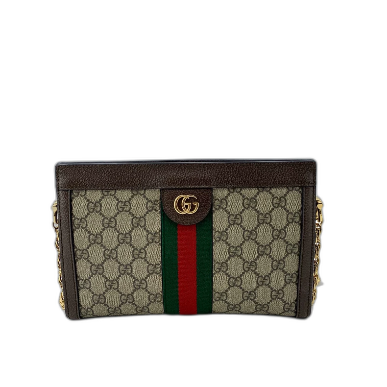 Gucci Brown Striped Logo Crossbody Bag