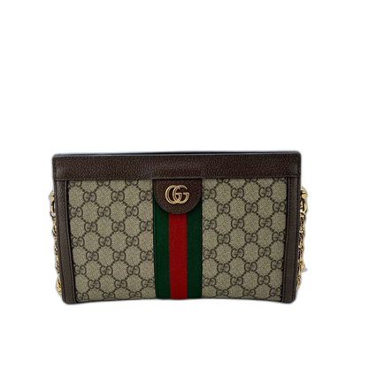Gucci Brown Striped Logo Crossbody Bag