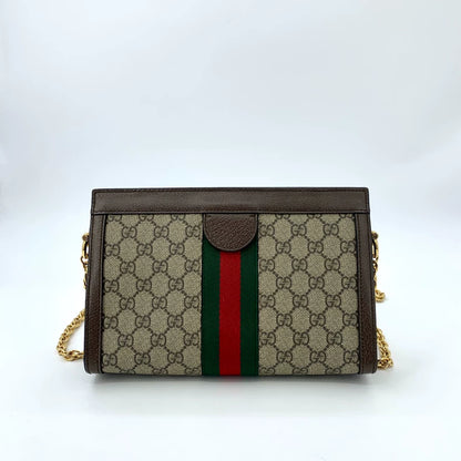 Gucci Brown Striped Logo Crossbody Bag