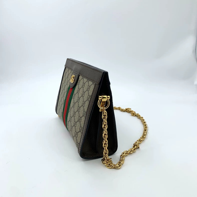 Gucci Brown Striped Logo Crossbody Bag