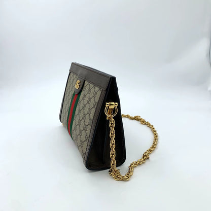 Gucci Brown Striped Logo Crossbody Bag