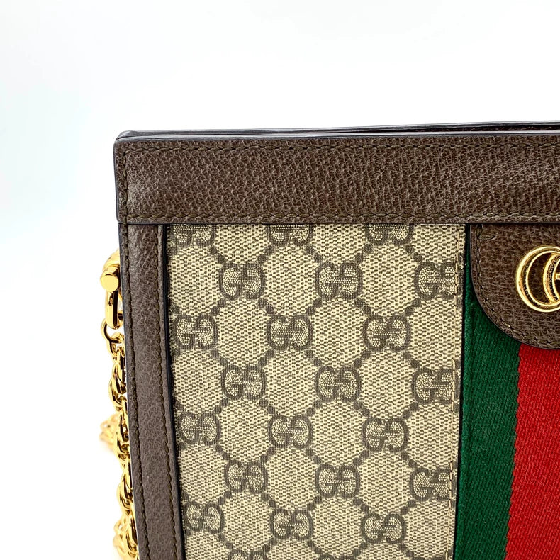 Gucci Brown Striped Logo Crossbody Bag