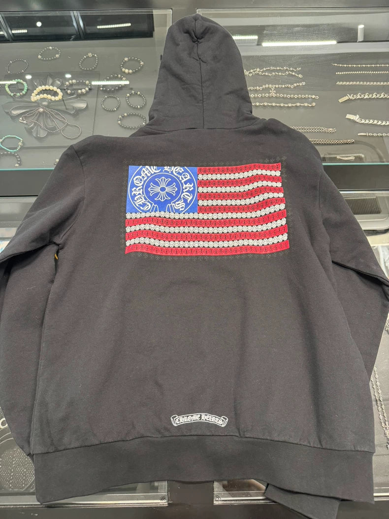 Chrome Hearts Black American Flag Hoodie-yf