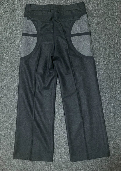 Givenchy Wool Wide-Leg Casual Trousers-yf