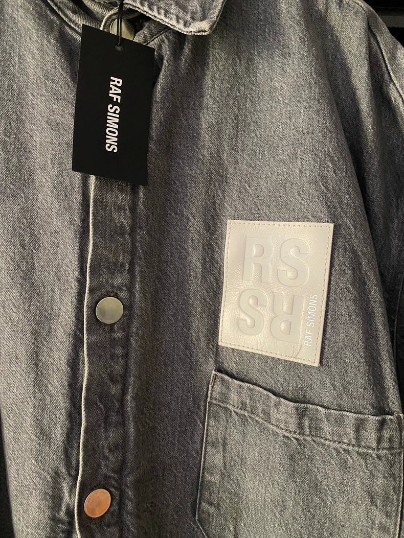 Raf Simons 21AW Washed Gray Cotton Shirt-yf