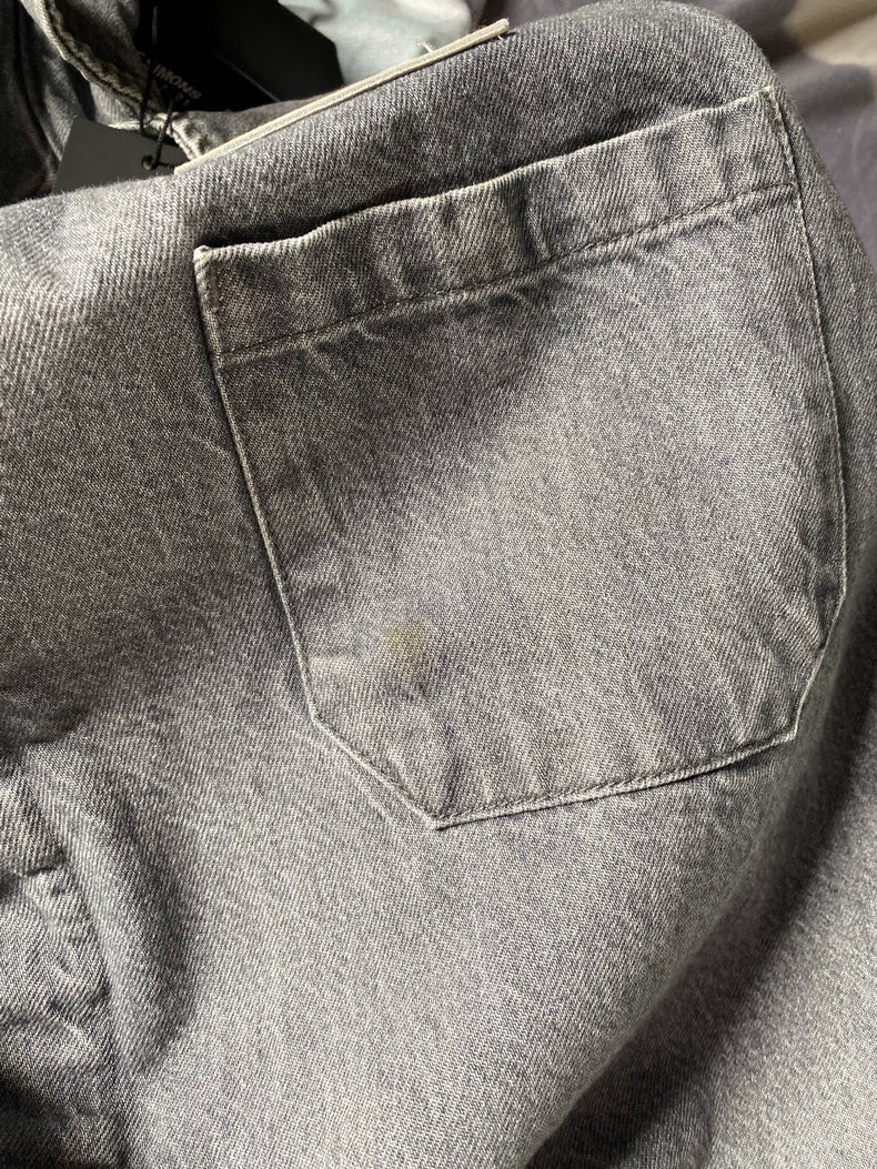 Raf Simons 21AW Washed Gray Cotton Shirt-yf