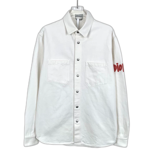 Dior White Embroidered Long Sleeve Shirt