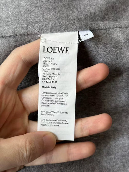 Loewe Gray Wool Jacket with Leather Tag