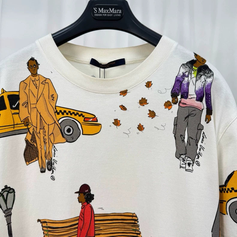 Louis Vuitton Pedestrian Print Short-Sleeve-yf