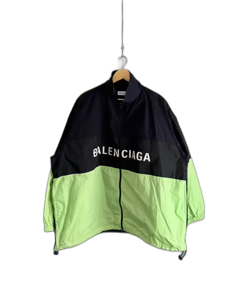 Balenciaga Black Green Letter Windbreaker Jacket