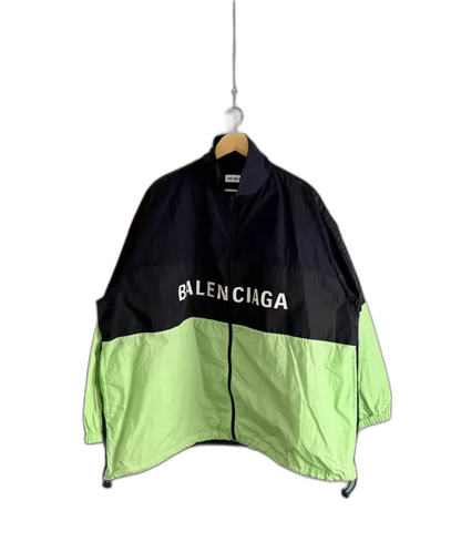 Balenciaga Black Green Letter Windbreaker Jacket
