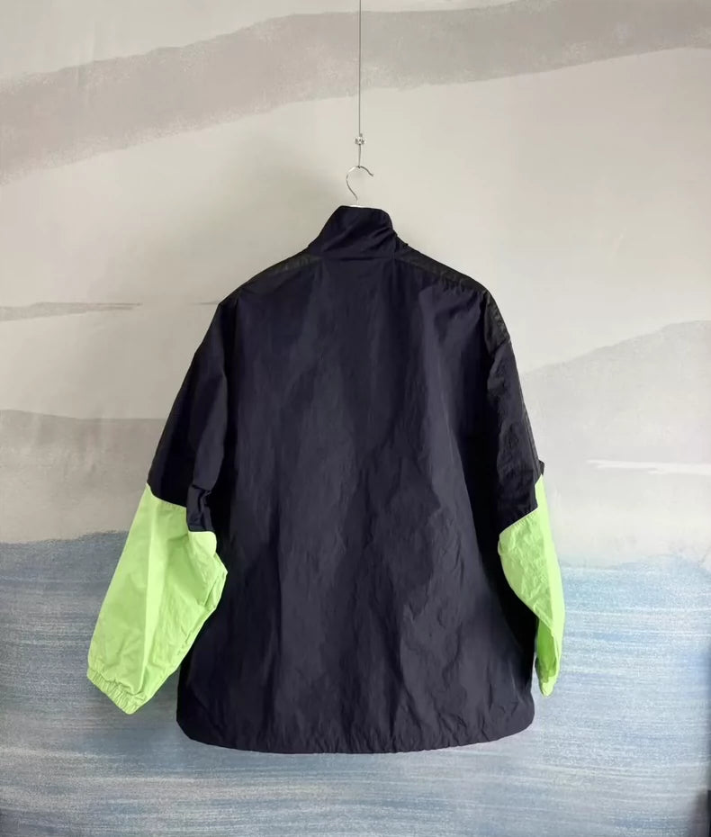 Balenciaga Black Green Letter Windbreaker Jacket