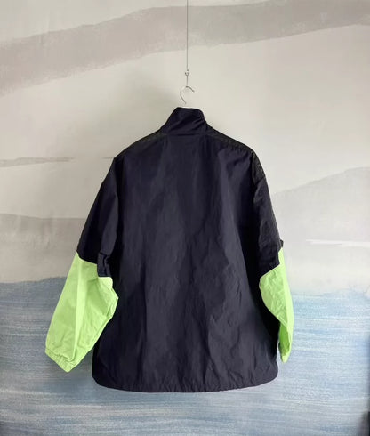 Balenciaga Black Green Letter Windbreaker Jacket