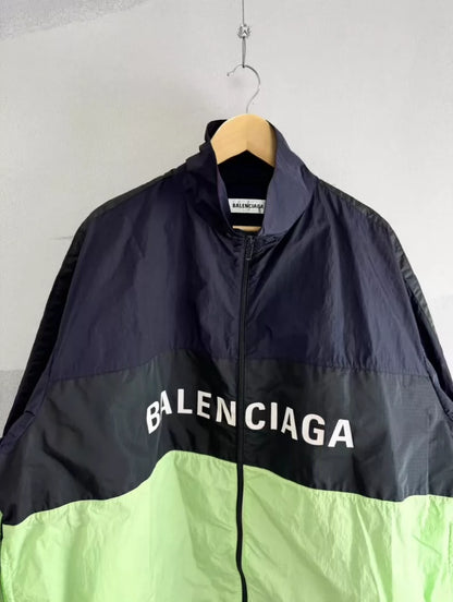 Balenciaga Black Green Letter Windbreaker Jacket