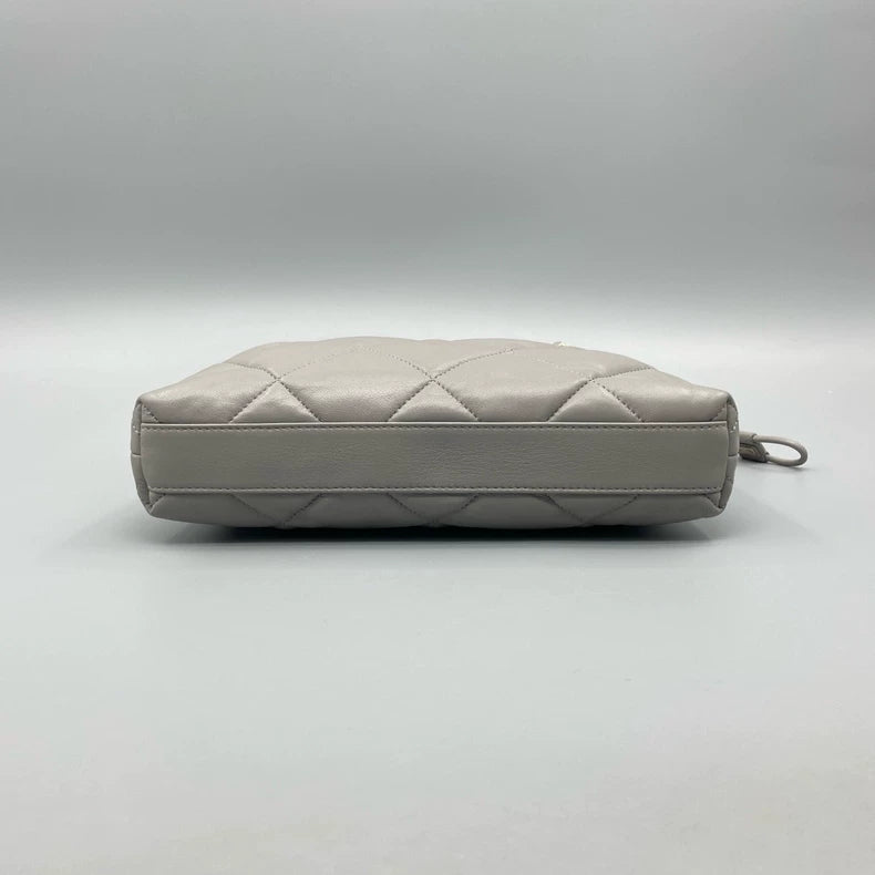 Chanel Grey Quilted Leather Tote Bag