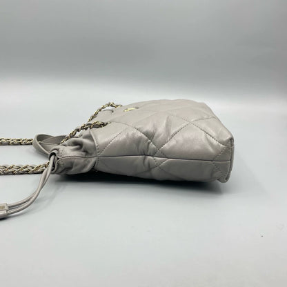Chanel Grey Quilted Leather Tote Bag
