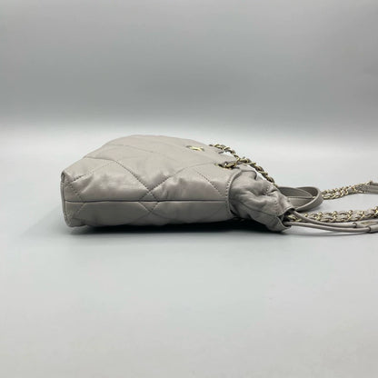 Chanel Grey Quilted Leather Tote Bag