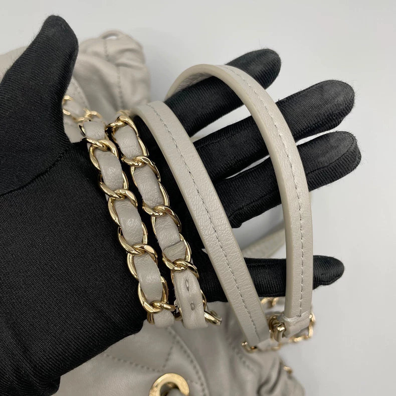 Chanel Grey Quilted Leather Tote Bag