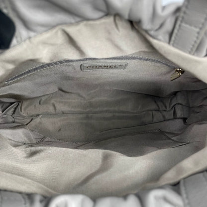 Chanel Grey Quilted Leather Tote Bag