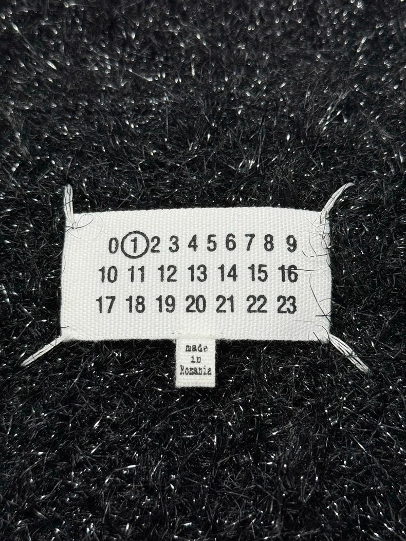 Black Wool Blend Cardigan with Sequins-zp