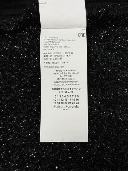 Black Wool Blend Cardigan with Sequins-zp