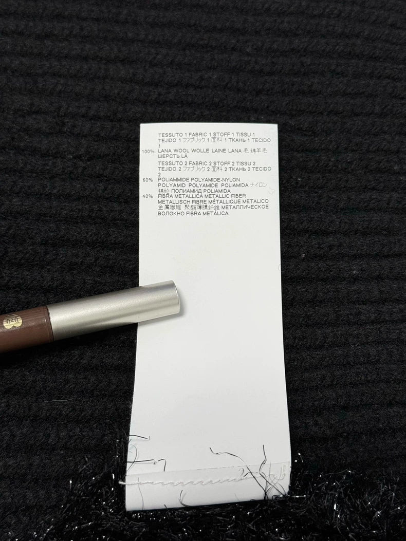 Black Wool Blend Cardigan with Sequins-zp