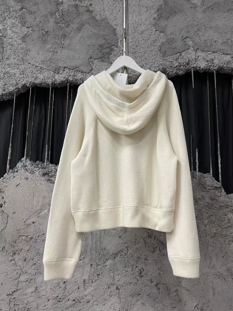 Celine Logo Drawstring Wool Hoodie Sweatshirt