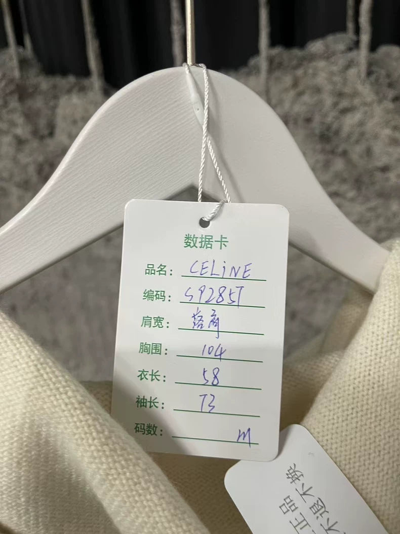 Celine Logo Drawstring Wool Hoodie Sweatshirt