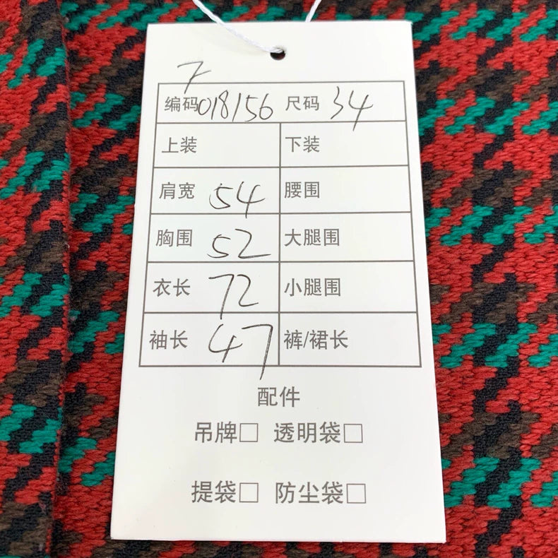 Gucci Red Houndstooth Wool Coat XXS