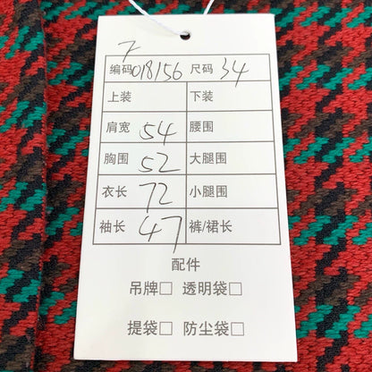 Gucci Red Houndstooth Wool Coat XXS