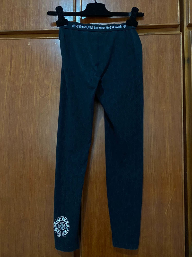 Chrome Hearts Logo Print Casual Leggings