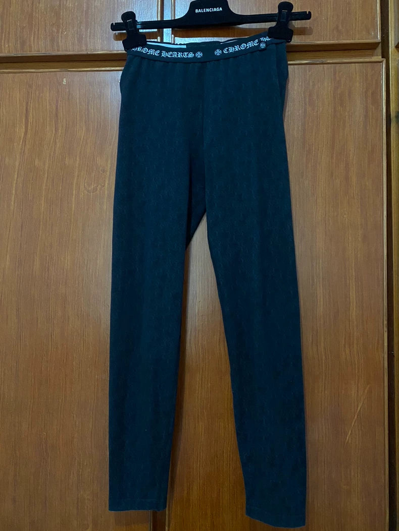 Chrome Hearts Logo Print Casual Leggings