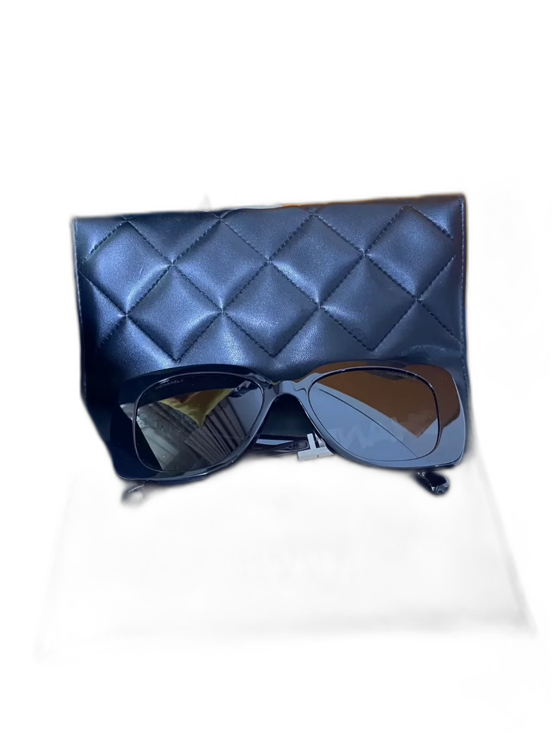 Chanel Rhinestone Letter Sunglasses