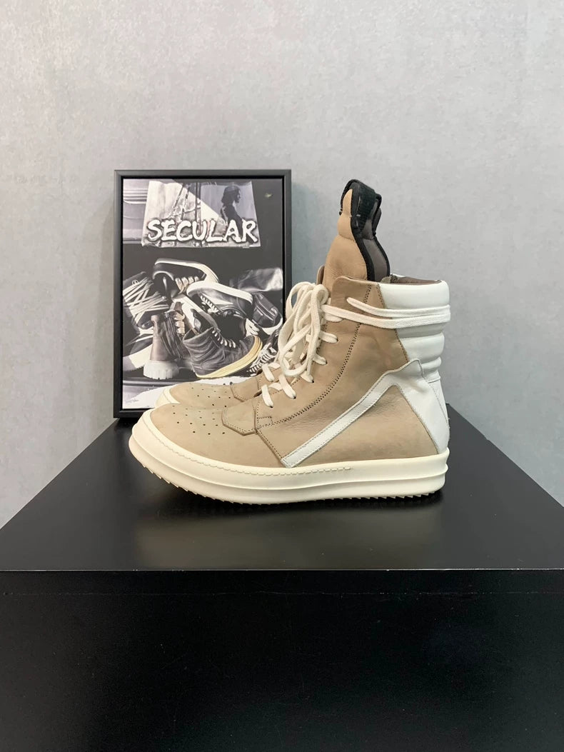Rick Owens Beige Geobasket Sneakers Size 37-yf