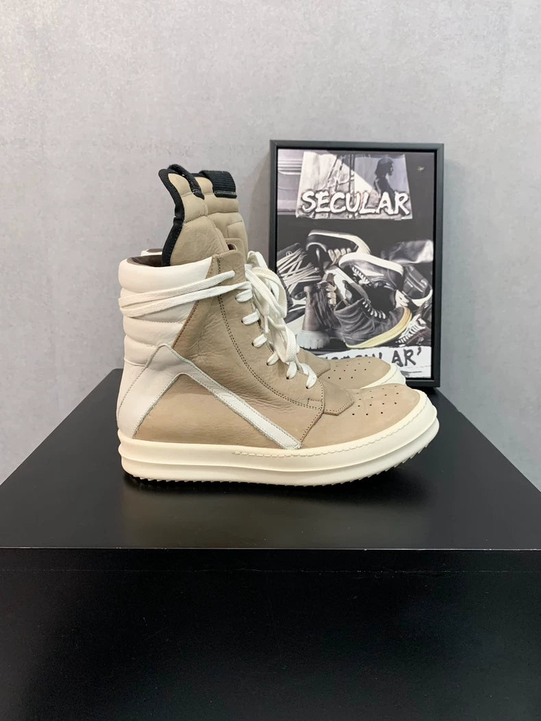 Rick Owens Beige Geobasket Sneakers Size 37-yf