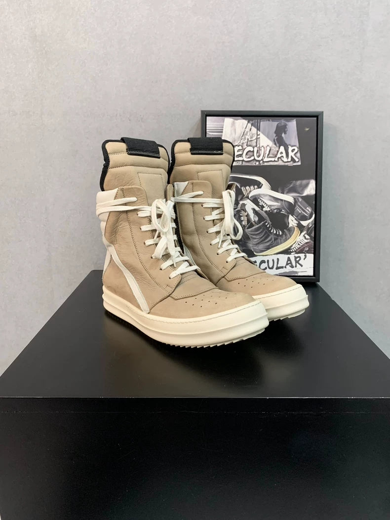Rick Owens Beige Geobasket Sneakers Size 37-yf