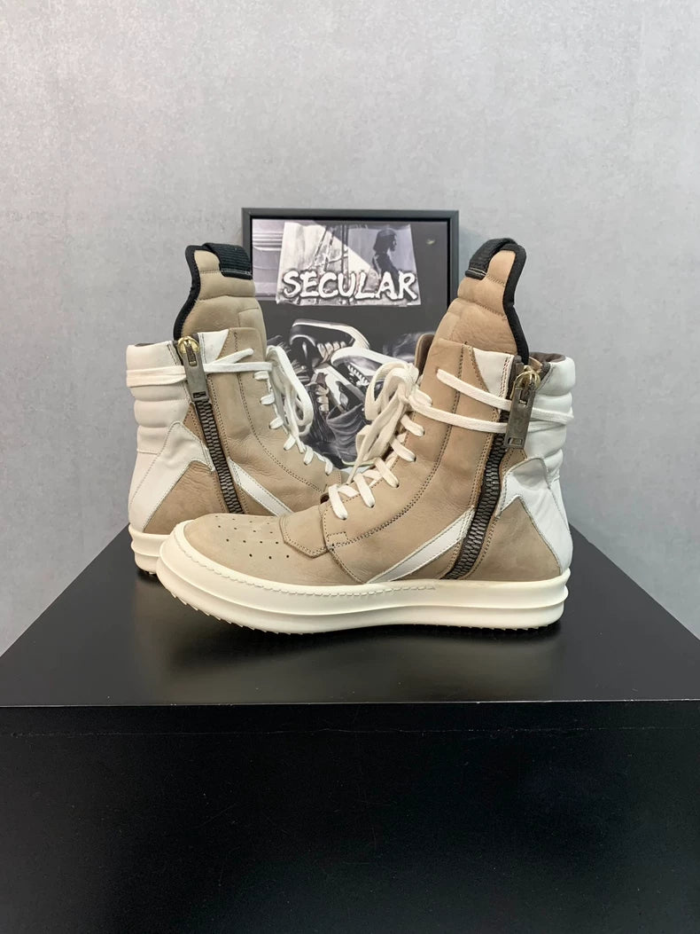 Rick Owens Beige Geobasket Sneakers Size 37-yf