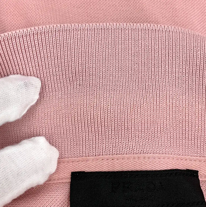 Prada Men's Pink Cotton Polo Shirt