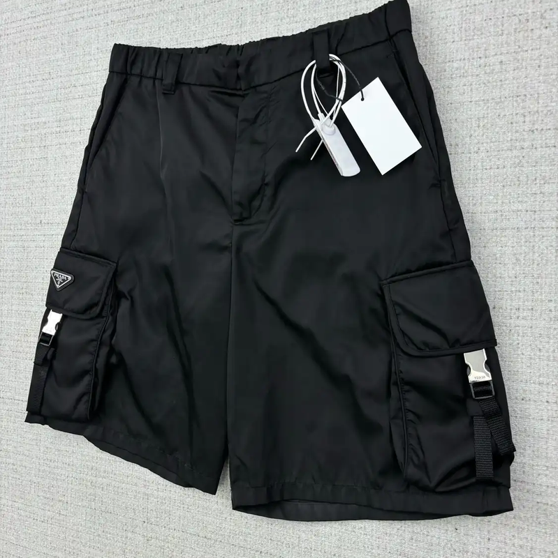 Prada Men's Summer Black Nylon Logo Shorts