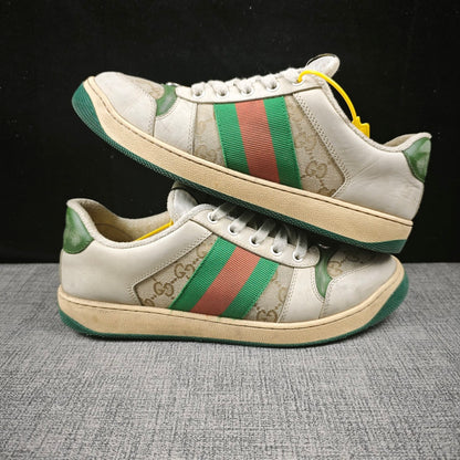 Gucci Screener Distressed Sneakers in Green 0079